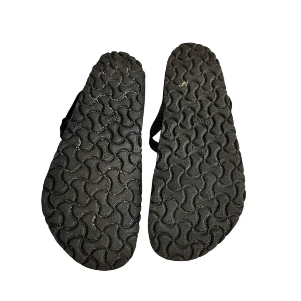 Birkenstock Gizeh Black Leather Sandals Size 39 (US 8–8.5) Cork Footbed Thong - Picture 5 of 8